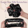 image:imageOLESILK 100 Mulberry Large Silk Scrunchies for Hair Care 2 Pack  Oversized for Women amp Girls Long Thick Curly Braids Hair Soft Smooth for No Damage Hair Care While Sleeping and DailyBlack