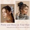 image:imageOLESILK 100 Mulberry Large Silk Scrunchies for Hair Care 2 Pack  Oversized for Women amp Girls Long Thick Curly Braids Hair Soft Smooth for No Damage Hair Care While Sleeping and DailySilver