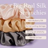 image:imageOLESILK 100 Mulberry Large Silk Scrunchies for Hair Care 2 Pack  Oversized for Women amp Girls Long Thick Curly Braids Hair Soft Smooth for No Damage Hair Care While Sleeping and DailyGray