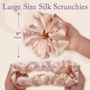image:imageOLESILK 100 Mulberry Large Silk Scrunchies for Hair Care 2 Pack  Oversized for Women amp Girls Long Thick Curly Braids Hair Soft Smooth for No Damage Hair Care While Sleeping and DailyChampagne