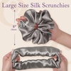 image:imageOLESILK 100 Mulberry Large Silk Scrunchies for Hair Care 2 Pack  Oversized for Women amp Girls Long Thick Curly Braids Hair Soft Smooth for No Damage Hair Care While Sleeping and DailyGray