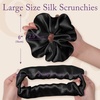 image:imageOLESILK 100 Mulberry Large Silk Scrunchies for Hair Care 2 Pack  Oversized for Women amp Girls Long Thick Curly Braids Hair Soft Smooth for No Damage Hair Care While Sleeping and DailyFloral 01