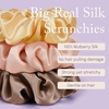 image:imageOLESILK 100 Mulberry Large Silk Scrunchies for Hair Care 2 Pack  Oversized for Women amp Girls Long Thick Curly Braids Hair Soft Smooth for No Damage Hair Care While Sleeping and DailyPink