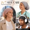 image:imageOLESILK 100 Mulberry Silk Bonnet for Sleeping Women Hair Wrap for Curly Hair Care Real Silk Not Satin PinkBlack for Long Hair