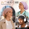 image:imageOLESILK 100 Mulberry Silk Bonnet for Sleeping Women Hair Wrap for Curly Hair Care Real Silk Not Satin PinkLight Purple