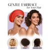 image:imageOLESILK 100 Mulberry Silk Bonnet for Sleeping Women Hair Wrap for Curly Hair Care Real Silk Not Satin PinkRed