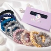 image:imageOLESILK 100 Mulberry Silk Hair Ties No Damage Scrunchies for Women 5 Pack  No Pull Soft Smooth No Crease No Dent Skinny Gentle for Thin Fine Thick Curly Hair All Day Hold Sleep FriendlyBlack  Taupe  Light Plum