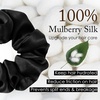 image:imageOLESILK 100 Mulberry Silk Scrunchies for Women Hair Ties No Damage 3 Pack  Smooth Glide SleepReady Tames Frizz Wakes Sleek  On Curly Wavy Fine amp Straight  Softer Overnight Gentle Secure HoldDark Night Black