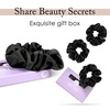image:imageOLESILK 100 Mulberry Silk Scrunchies for Women Hair Ties No Damage 3 Pack  Smooth Glide SleepReady Tames Frizz Wakes Sleek  On Curly Wavy Fine amp Straight  Softer Overnight Gentle Secure HoldDark Night Black