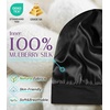 image:imageOLESILK Silk Baby Bonnet for 06 Months  100 Mulberry Silk Toddler Hair Bonnet Adjustable Night Cap for SleepingBlack