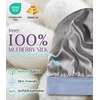 image:imageOLESILK Silk Baby Bonnet for 06 Months  100 Mulberry Silk Toddler Hair Bonnet Adjustable Night Cap for SleepingBlue