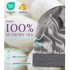 image:imageOLESILK Silk Baby Bonnet for 06 Months  100 Mulberry Silk Toddler Hair Bonnet Adjustable Night Cap for SleepingGrey