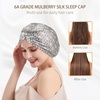 image:imageOLESILK Silk Hair Bonnet for Sleeping Women 100 Mulberry Silk AntiFrizz  22Momme Doublesided Silk for Fine to Medium Curly Wavy Straight Hair Luxurious Overnight Wake up Silky Smooth WashableLetter C
