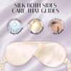 image:imageOLESILK Silk Sleep Mask 100 Mulberry Silk Eye Mask for Sleeping Double Layer Filling and Elastic Strap Travel and Nap Soft Eye Cover Eyeshade with Luxury Bag and Ear Plugs PinkLight Champagne