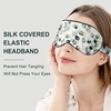 image:imageOLESILK Silk Sleep Mask 100 Mulberry Silk Eye Mask for Sleeping Double Layer Filling and Elastic Strap Travel and Nap Soft Eye Cover Eyeshade with Luxury Bag and Ear Plugs PinkPattern 3