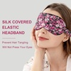 image:imageOLESILK Silk Sleep Mask 100 Mulberry Silk Eye Mask for Sleeping Double Layer Filling and Elastic Strap Travel and Nap Soft Eye Cover Eyeshade with Luxury Bag and Ear Plugs PinkPattern 2