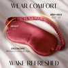 image:imageOLESILK Silk Sleep Mask 100 Mulberry Silk Eye Mask for Sleeping Double Layer Filling and Elastic Strap Travel and Nap Soft Eye Cover Eyeshade with Luxury Bag and Ear Plugs PinkBurgundy