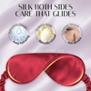 image:imageOLESILK Silk Sleep Mask 100 Mulberry Silk Eye Mask for Sleeping Double Layer Filling and Elastic Strap Travel and Nap Soft Eye Cover Eyeshade with Luxury Bag and Ear Plugs PinkBurgundy