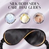 image:imageOLESILK Silk Sleep Mask 100 Mulberry Silk Eye Mask for Sleeping Double Layer Filling and Elastic Strap Travel and Nap Soft Eye Cover Eyeshade with Luxury Bag and Ear Plugs PinkBlack
