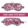 image:imageOLESILK Silk Sleep Mask 100 Mulberry Silk Eye Mask for Sleeping Double Layer Filling and Elastic Strap Travel and Nap Soft Eye Cover Eyeshade with Luxury Bag and Ear Plugs PinkPattern 2