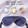 image:imageOLESILK Silk Sleep Mask 100 Mulberry Silk Eye Mask for Sleeping Double Layer Filling and Elastic Strap Travel and Nap Soft Eye Cover Eyeshade with Luxury Bag and Ear Plugs PinkNavy