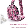 image:imageOLESILK Silk Sleep Mask 100 Mulberry Silk Eye Mask for Sleeping Double Layer Filling and Elastic Strap Travel and Nap Soft Eye Cover Eyeshade with Luxury Bag and Ear Plugs PinkPattern 2