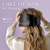 image:imageSilk Sleep Mask Soft Pressureless 100 Mulberry Silk for Eye Skin Anti Wrinkles Large Size for Total Blackout Adjustable Wide Velcro Ear Cover PrintBlack