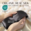 image:imageSilk Sleep Mask Soft Pressureless 100 Mulberry Silk for Eye Skin Anti Wrinkles Large Size for Total Blackout Adjustable Wide Velcro Ear Cover PrintBlack