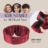 image:imageSilk Sleep Mask Soft Pressureless 100 Mulberry Silk for Eye Skin Anti Wrinkles Large Size for Total Blackout Adjustable Wide Velcro Ear Cover PrintBurgundy