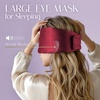image:imageSilk Sleep Mask Soft Pressureless 100 Mulberry Silk for Eye Skin Anti Wrinkles Large Size for Total Blackout Adjustable Wide Velcro Ear Cover PrintBurgundy