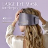 image:imageSilk Sleep Mask Soft Pressureless 100 Mulberry Silk for Eye Skin Anti Wrinkles Large Size for Total Blackout Adjustable Wide Velcro Ear Cover PrintCharcoal