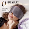 image:imageSilk Sleep Mask Soft Pressureless 100 Mulberry Silk for Eye Skin Anti Wrinkles Large Size for Total Blackout Adjustable Wide Velcro Ear Cover PrintCharcoal