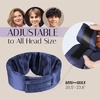 image:imageSilk Sleep Mask Soft Pressureless 100 Mulberry Silk for Eye Skin Anti Wrinkles Large Size for Total Blackout Adjustable Wide Velcro Ear Cover PrintNavy