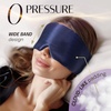 image:imageSilk Sleep Mask Soft Pressureless 100 Mulberry Silk for Eye Skin Anti Wrinkles Large Size for Total Blackout Adjustable Wide Velcro Ear Cover PrintNavy