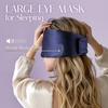 image:imageSilk Sleep Mask Soft Pressureless 100 Mulberry Silk for Eye Skin Anti Wrinkles Large Size for Total Blackout Adjustable Wide Velcro Ear Cover PrintNavy