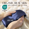 image:imageSilk Sleep Mask Soft Pressureless 100 Mulberry Silk for Eye Skin Anti Wrinkles Large Size for Total Blackout Adjustable Wide Velcro Ear Cover PrintNavy