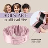 image:imageSilk Sleep Mask Soft Pressureless 100 Mulberry Silk for Eye Skin Anti Wrinkles Large Size for Total Blackout Adjustable Wide Velcro Ear Cover PrintPink