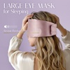 image:imageSilk Sleep Mask Soft Pressureless 100 Mulberry Silk for Eye Skin Anti Wrinkles Large Size for Total Blackout Adjustable Wide Velcro Ear Cover PrintPink