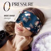 image:imageSilk Sleep Mask Soft Pressureless 100 Mulberry Silk for Eye Skin Anti Wrinkles Large Size for Total Blackout Adjustable Wide Velcro Ear Cover PrintPsm01
