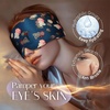 image:imageSilk Sleep Mask Soft Pressureless 100 Mulberry Silk for Eye Skin Anti Wrinkles Large Size for Total Blackout Adjustable Wide Velcro Ear Cover PrintPsm01