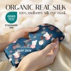 image:imageSilk Sleep Mask Soft Pressureless 100 Mulberry Silk for Eye Skin Anti Wrinkles Large Size for Total Blackout Adjustable Wide Velcro Ear Cover PrintPsm01