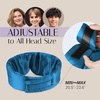 image:imageSilk Sleep Mask Soft Pressureless 100 Mulberry Silk for Eye Skin Anti Wrinkles Large Size for Total Blackout Adjustable Wide Velcro Ear Cover PrintRoyal Blue