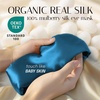 image:imageSilk Sleep Mask Soft Pressureless 100 Mulberry Silk for Eye Skin Anti Wrinkles Large Size for Total Blackout Adjustable Wide Velcro Ear Cover PrintRoyal Blue