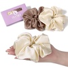 image:imageOLESILK 100 Mulberry Large Silk Scrunchies for Hair Care 2 Pack  Oversized for Women amp Girls Long Thick Curly Braids Hair Soft Smooth for No Damage Hair Care While Sleeping and DailyBrown