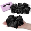 image:imageOLESILK 100 Mulberry Large Silk Scrunchies for Hair Care 2 Pack  Oversized for Women amp Girls Long Thick Curly Braids Hair Soft Smooth for No Damage Hair Care While Sleeping and DailyBlack