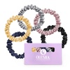 image:imageOLESILK 100 Mulberry Silk Hair Ties No Damage Scrunchies for Women 5 Pack  No Pull Soft Smooth No Crease No Dent Skinny Gentle for Thin Fine Thick Curly Hair All Day Hold Sleep FriendlyBlack  Light Plum  Champagne  Navy  Grey