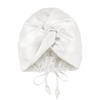 image:imageOLESILK Silk Hair Bonnet for Sleeping Women 100 Mulberry Silk AntiFrizz  22Momme Doublesided Silk for Fine to Medium Curly Wavy Straight Hair Luxurious Overnight Wake up Silky Smooth WashableWhite