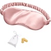 image:imageOLESILK Silk Sleep Mask 100 Mulberry Silk Eye Mask for Sleeping Double Layer Filling and Elastic Strap Travel and Nap Soft Eye Cover Eyeshade with Luxury Bag and Ear Plugs PinkLight Plum