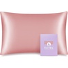 image:imageOLESILK Toddler 100 Mulberry Silk Pillowcase Zipper 13x 18 Ivory  Both Sides 19 Momme Pure Natural Silk Smooth Soft and Breathable for Baby Girls and Boys Hair and Skin Care Travel SizeCoral Pink