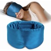 image:imageSilk Sleep Mask Soft Pressureless 100 Mulberry Silk for Eye Skin Anti Wrinkles Large Size for Total Blackout Adjustable Wide Velcro Ear Cover PrintRoyal Blue
